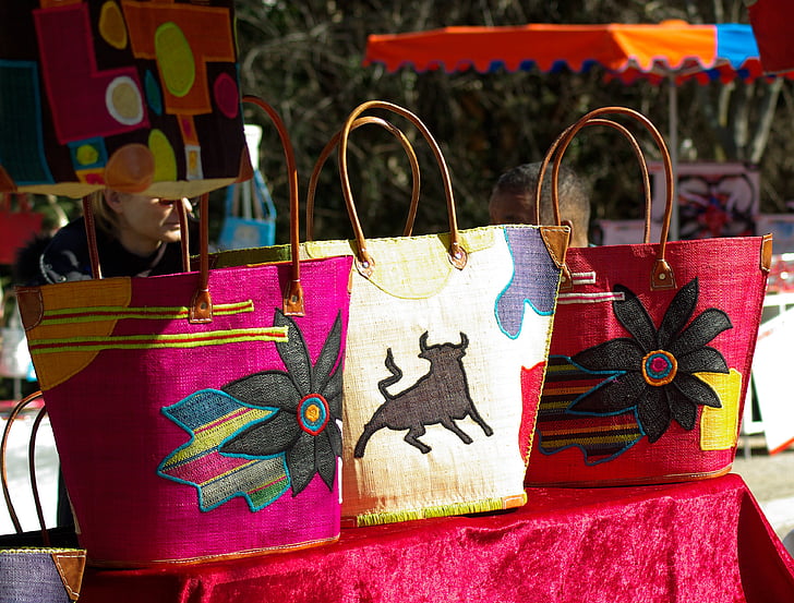 bags, crafts, market, shopping carts, gift