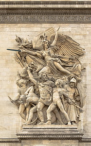 skulptur, La marseillaise, Paris, Triumfbuen, monument, François uhøflig, avgang av frivillige