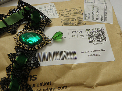 necklace, gothic, punk, historical, replica, post office, envelope