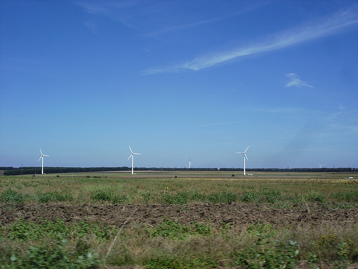 vindpark, elektrisitet, vindturbiner, energi, strøm, turbin, gården
