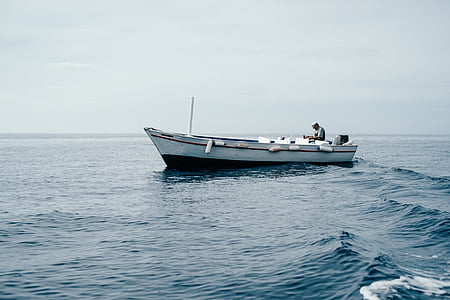 båt, mannen, motorbåt, Ocean, person, havet, vatten