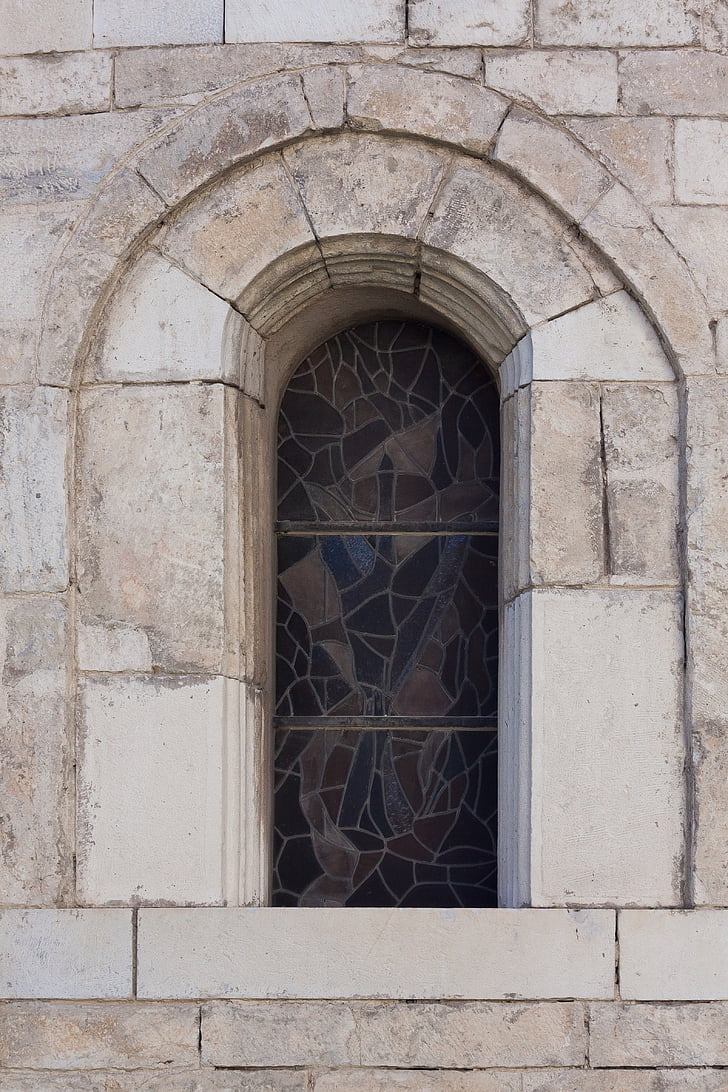 janela, Igreja, arco de volta perfeita, Rhaeto românica, mármore, Laas, Tirol do Sul