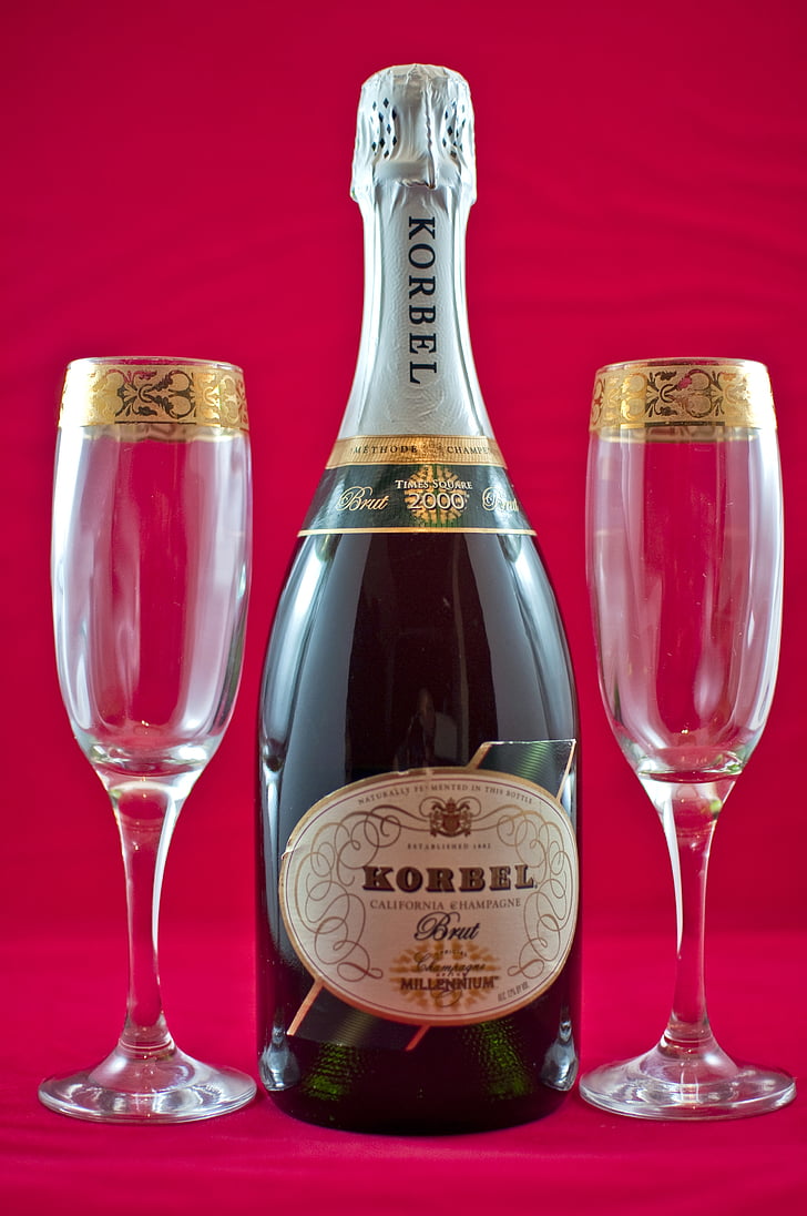 champagne, fest, boblende