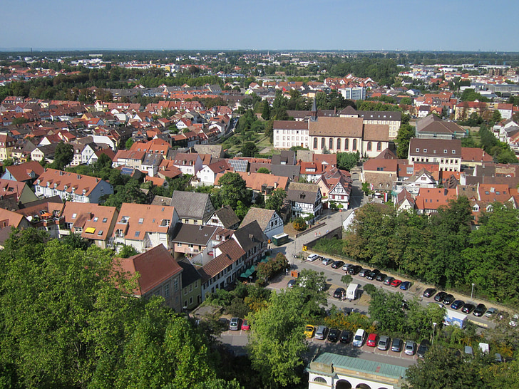 Speyer, Kathedrale, Blick, St. magdalena, Panorama, Stadt, Gebäude