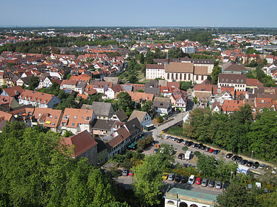 speyer, cathedral, view, st magdalena, panorama, city, buildings