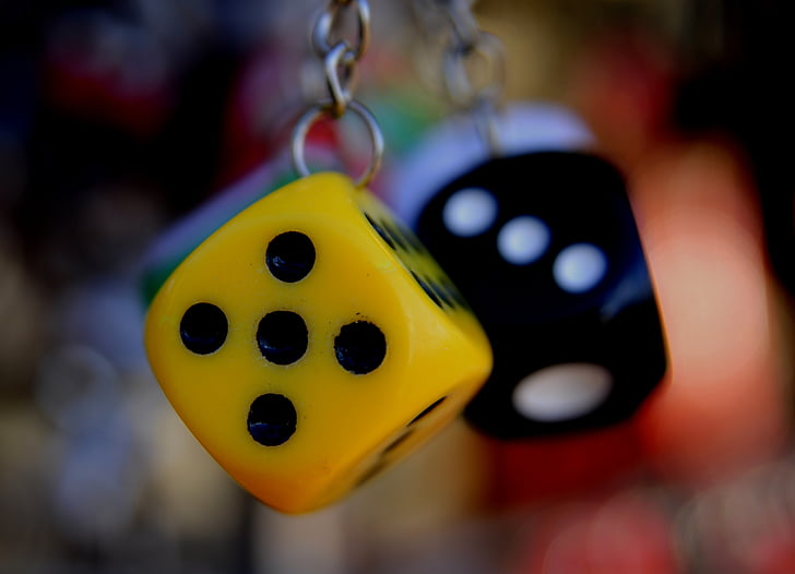 keychain, key, gift, dice