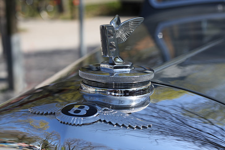 Bentley badge, cool figuur, oldtimer, auto