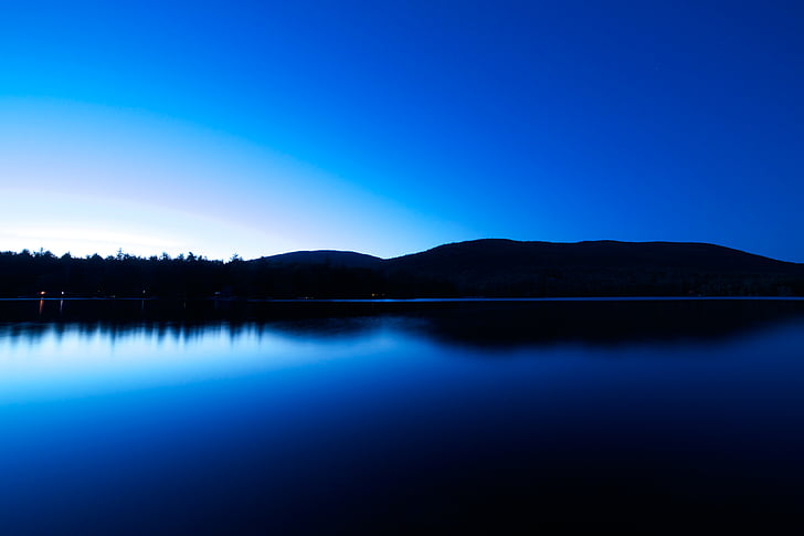 синій, озеро, води