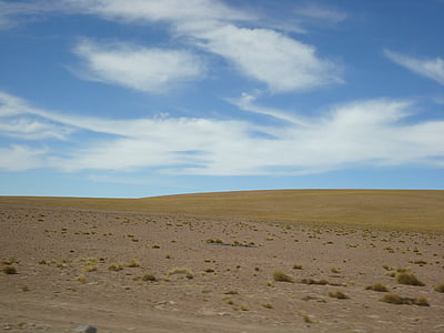 landskapet, ørkenen, himmelen