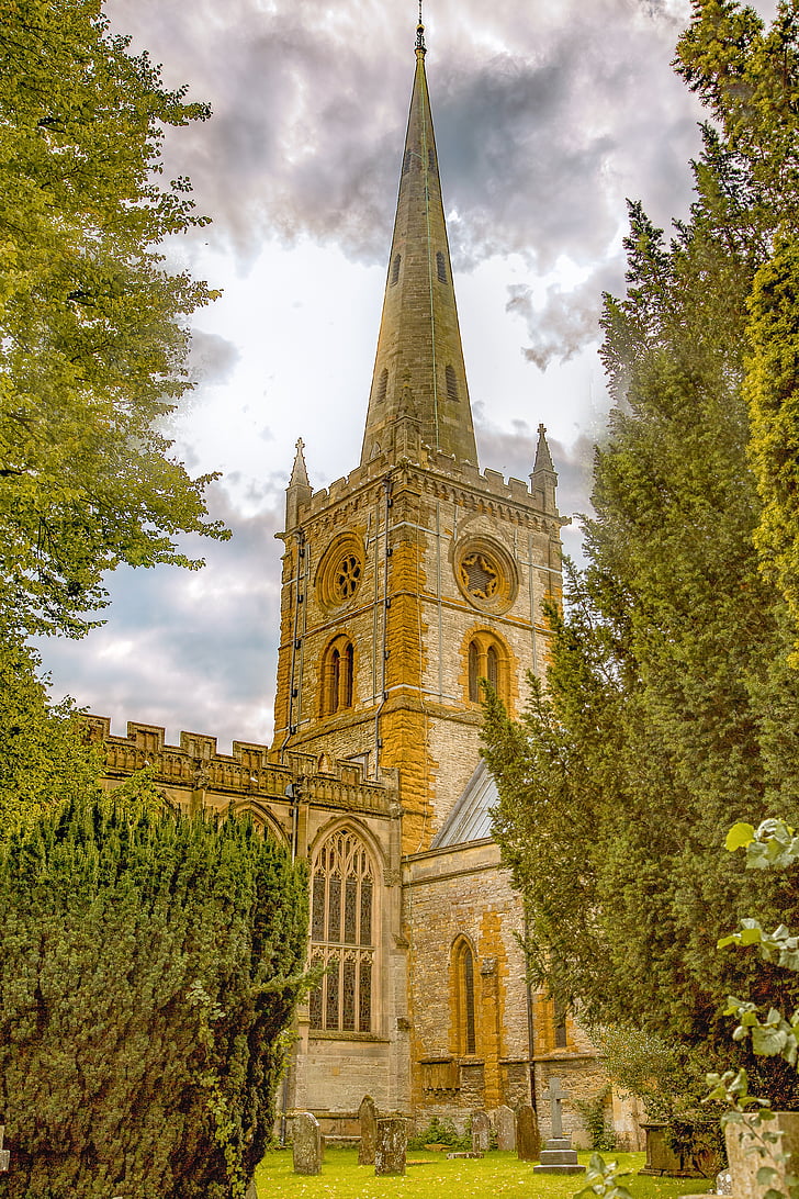 Igreja da Santíssima Trindade, Stratford-em cima da avon, arquitetura, Inglaterra, Warwickshire, Reino Unido, Marco
