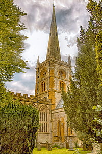 Heliga Trefaldighetskyrkan, Stratford vid avon, arkitektur, England, Warwickshire, Storbritannien, landmärke