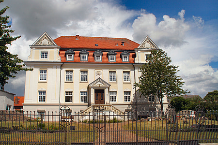 Kappeln, edifício, arquitetura, Mecklenburg, Alemanha, nuvens, Historicamente