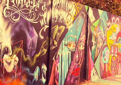 изкуство, Бразилия, Графити, Сао Пауло, улица, градски, стена
