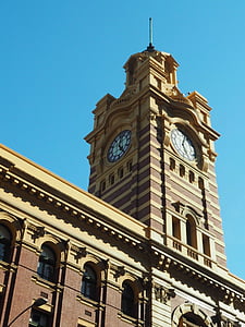 Melbourne, Turm, Bahnhof, Flinders street Bahnhof, Flinders street, Zug