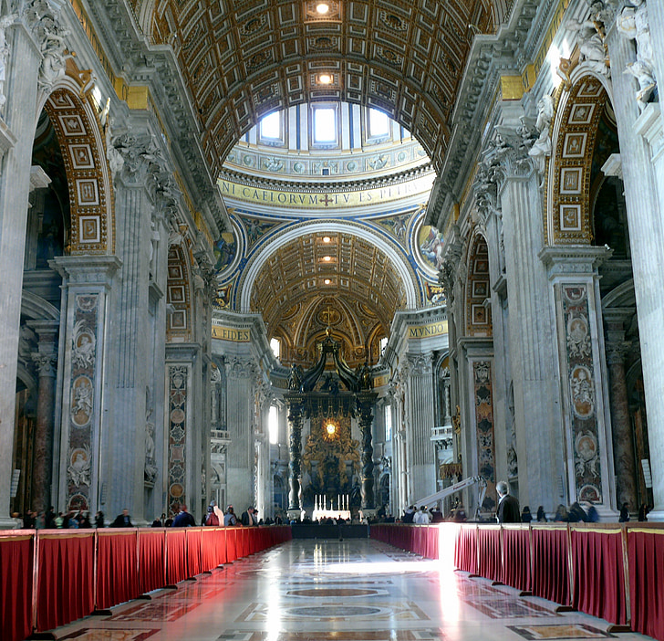 Vatikanen, katedralen i st peter, Rom, basilikan, kyrkan, arkitektur, Nawa