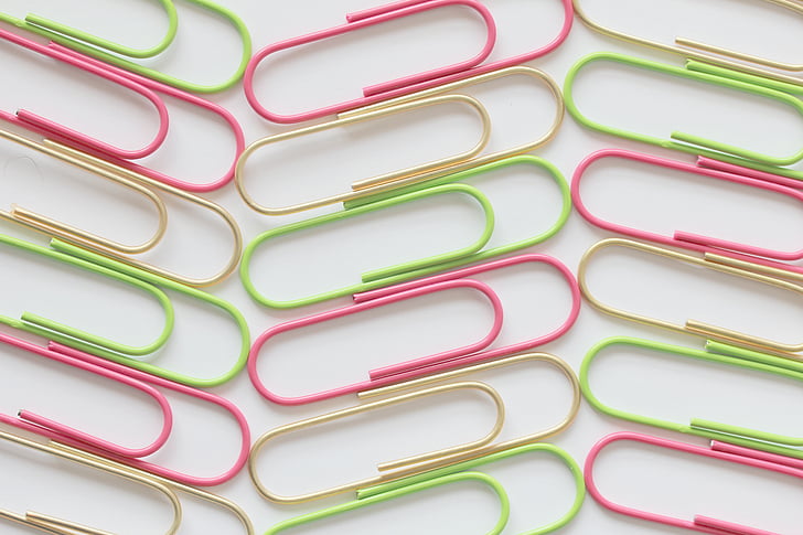 paperclip, colour, office, accessory, color, colorful, business