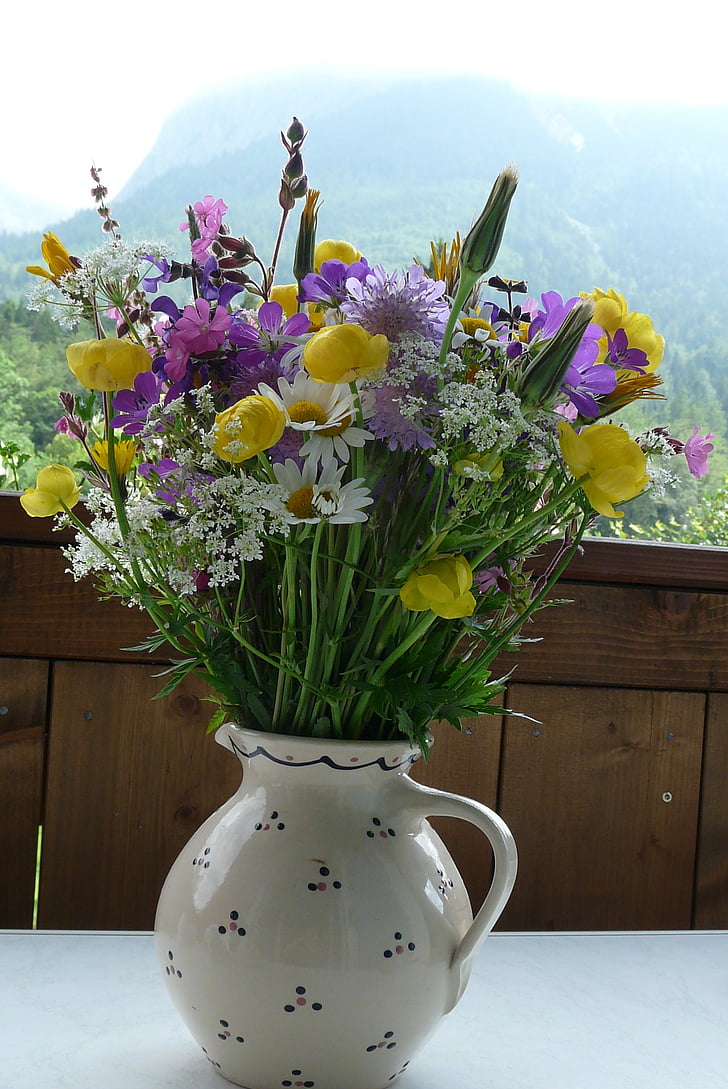 ваза, цветя, цветни, цвете, букет, декорация, природата