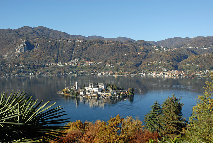 Lake orta, bir orta san giulio, Cusio, İtalya
