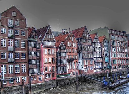 nasip ceste, Hamburg, luka, kuće
