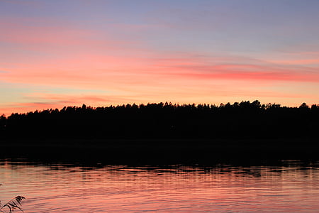 sea, sky, orange, finnish, water, horizon, sunset