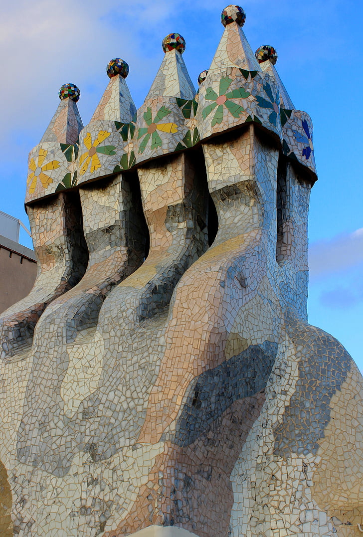 mosaikk, Casa batlo, Barcelona, Gaudi, Catalonia, arkitektur