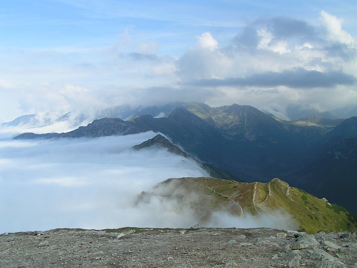 Rodyti, kraštovaizdžio, kalnai, Tatrai, dangus, viršūnių, didžiulėje