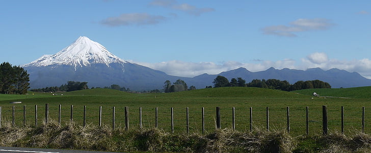 ainava, Panorama, Jaunzēlande, debesis, kalns, daba, zila