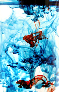 Abstrakcja, kolor wody, ciecz, tła, niebieski, przepływające, ruchu