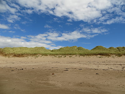Dune, plajă, cer, nori, Marea Baltică, vara, nisip