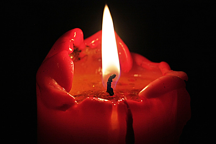 Kerze, Advent, Weihnachtszeit, rot, Candle-Light, Rechnung, Romantik