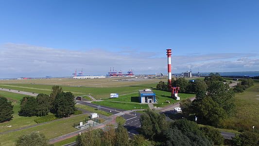 Wilhelmshaven, Voslapp, Lighthouse, Nordsjön, kusten