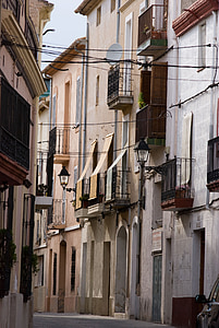 Spanyol, rumah, Street, fasad, Eropa, lama, balcone