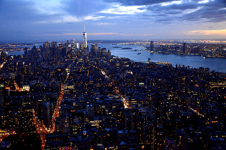 new york, Manhattan, staden, storstad, huvudstad, skyskrapa, stora äpplet