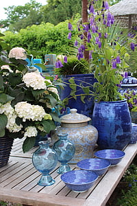 still life, blue, deco, arrangement, vases, flower, nature