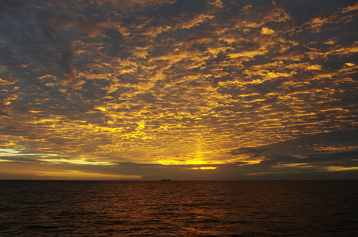 matahari terbit, laut, Choi, langit, awan