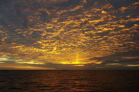 východ slunce, moře, Choi, obloha, mrak
