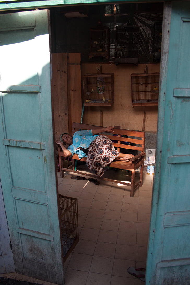 Indonesien, kvinde, søvn, Siesta, observeret