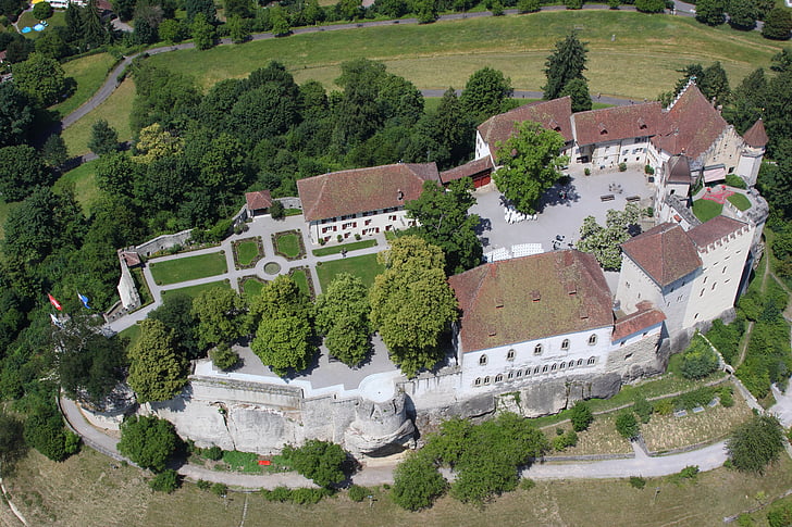 Lenzburg, Château, Suisse, Aerial, vue, l’Europe, Swiss