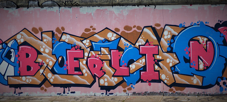 Berlín, zeď, graffiti, Berlínská zeď, umění, Německo, fragment
