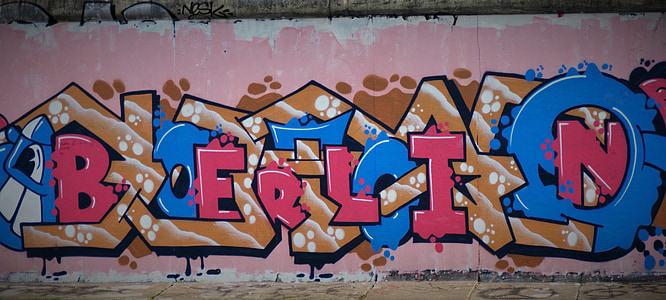 ベルリン, 壁, 落書き, ベルリンの壁, アート, ドイツ, フラグメント