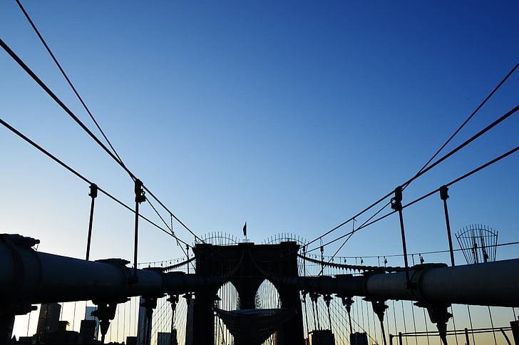 Bridge, Brooklyn, New york, line Horisont, rendiauto