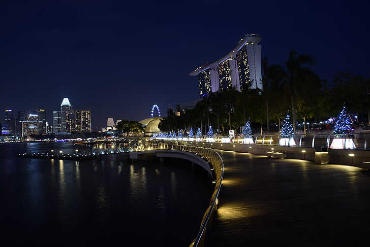 Marina bay, Singapur, am Wasser