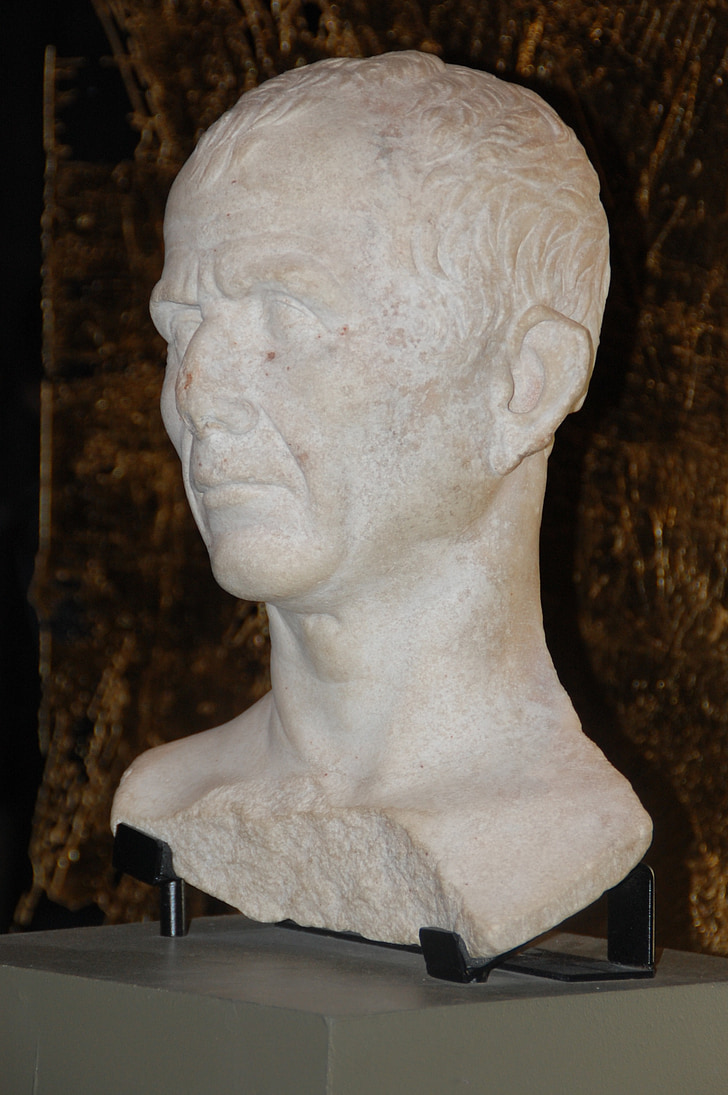 César, busto, Arles, antiguo, vestigio, romanos, Arqueología
