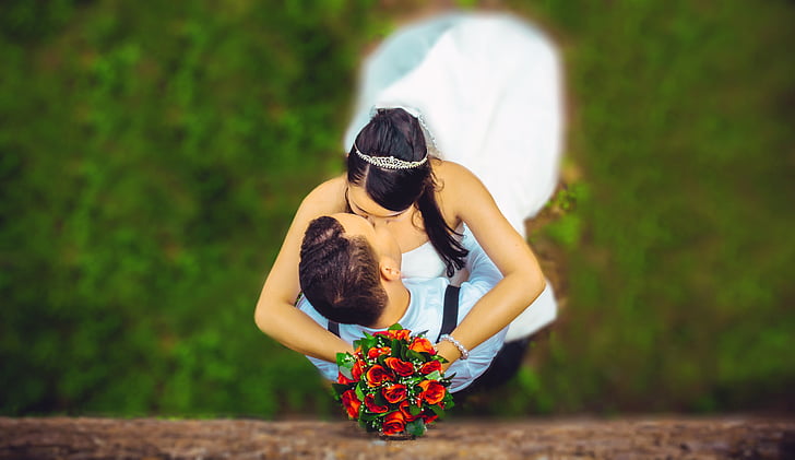 งานแต่งงาน, เจ้าบ่าว, กอดกัน, จูบ, emgombe, สาธารณรัฐ, โดมินิกันจูบ