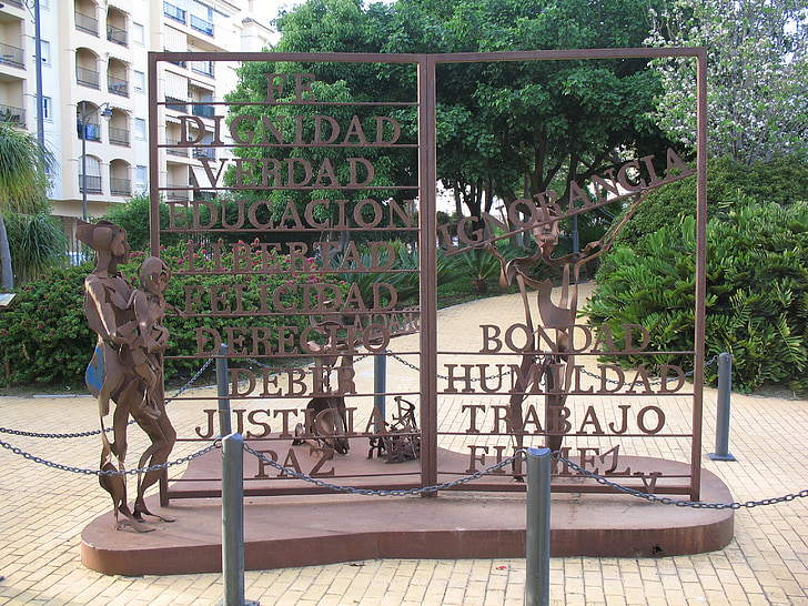 skulptuur, raud, õigused, põhiseaduse, Park