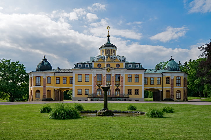 slott, Belvedere, Weimar, Thüringen Tyskland, Tyskland, gammal byggnad, platser av intresse