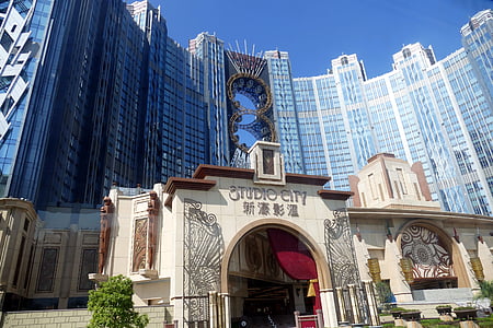 Macau, Kina, Macao, arkitektur, byggnad, fasad, skyskrapa