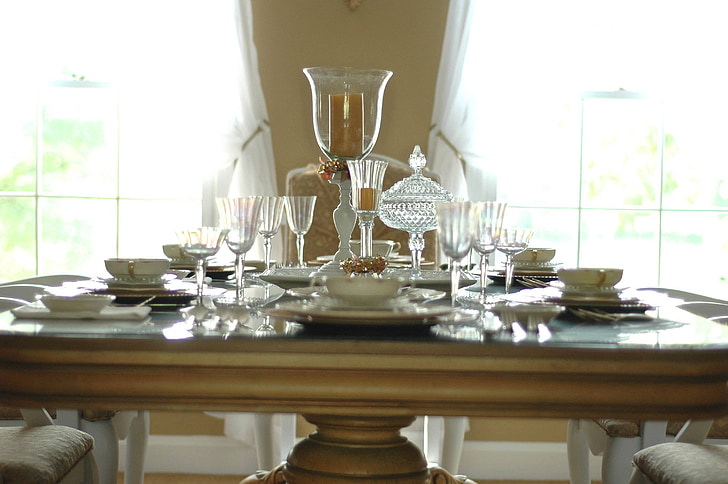 table, setting, dining room, window, table setting, wedding, place setting