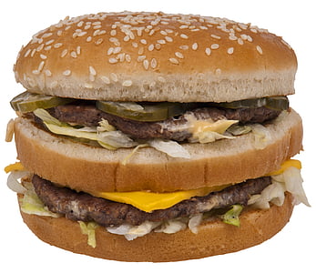 гамбургер, бургер, фаст-фуд, нездоровый, съесть, обед, мясо