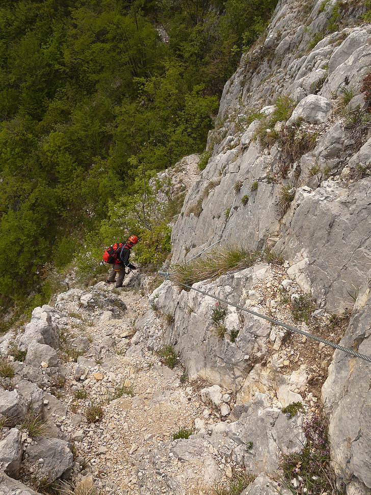 klatring, Garda, Rock crash, rock kant, vinkelret på, stejle, via ferrata f susatti